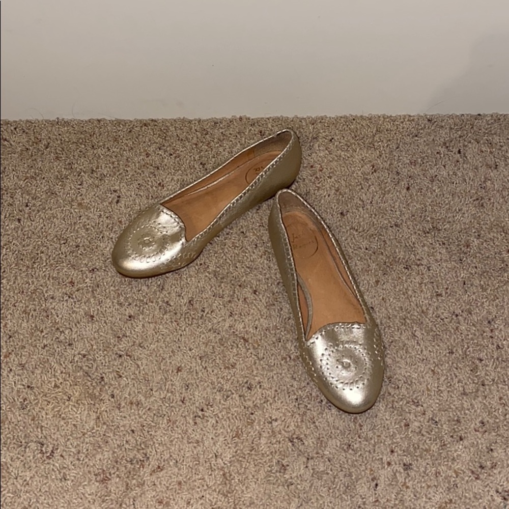 Jack Rogers gold ballet flat